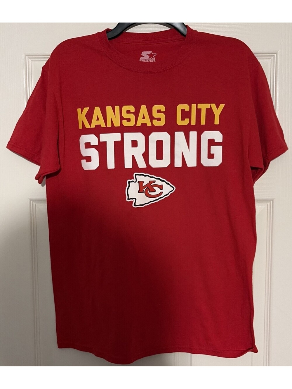 Starter NFL Kansas City Chiefs Kansas City Strong Red T Shirt Size Medium Clean!